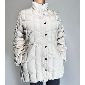 Brooks Brothers Womans Coat 60/40 Down Puffer Jacket Beige Ivory
